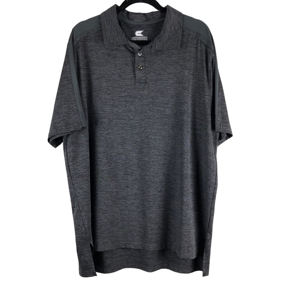 Colosseum Athletics Dark Gray Lightweight Short Sleeve Collared Polo Shirt Top